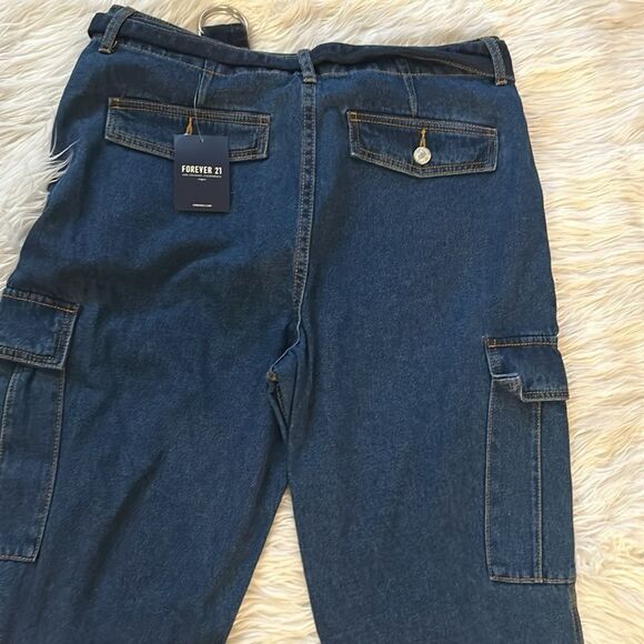 FOREVER 21| Cargo Womens jeans belted size 31 - Picture 5 of 8